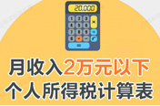 月收入2萬元以下個人所得稅計算表  10月1日起，納稅人實際取得的工資、薪金所得，減除費(fèi)用標(biāo)準(zhǔn)統(tǒng)一按照5000元/月執(zhí)行，并執(zhí)行新的稅率表。