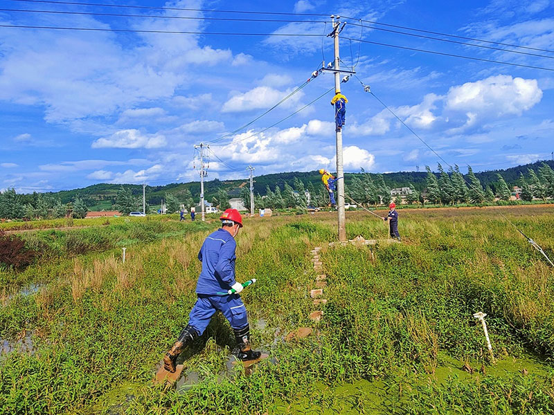 搭接完成，送高壓驗電筆準備驗電。保麗攝