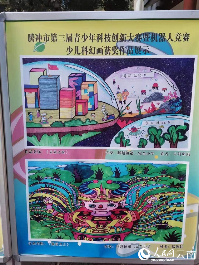 騰沖市騰越第二完全小學(xué)學(xué)生畫的科普畫。騰沖市騰越第二完全小學(xué)供圖